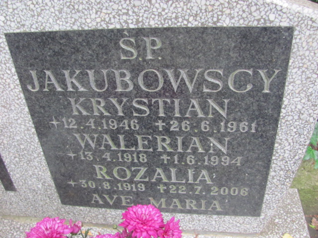 Krystian Jakubowski 1946 Sopot - Grobonet - Wyszukiwarka osób pochowanych