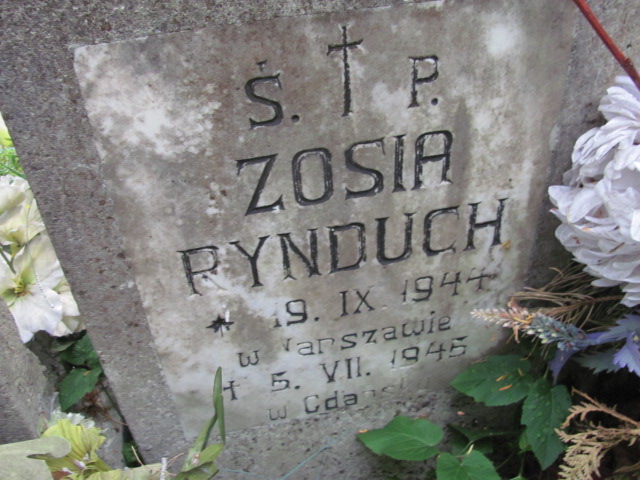 Zofia Rynduch 1944 Sopot parafialny - Grobonet - Wyszukiwarka osób pochowanych