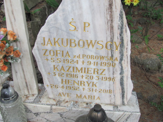 Henryk Jakubowski 1952 Sopot par. - Grobonet - Wyszukiwarka osób pochowanych