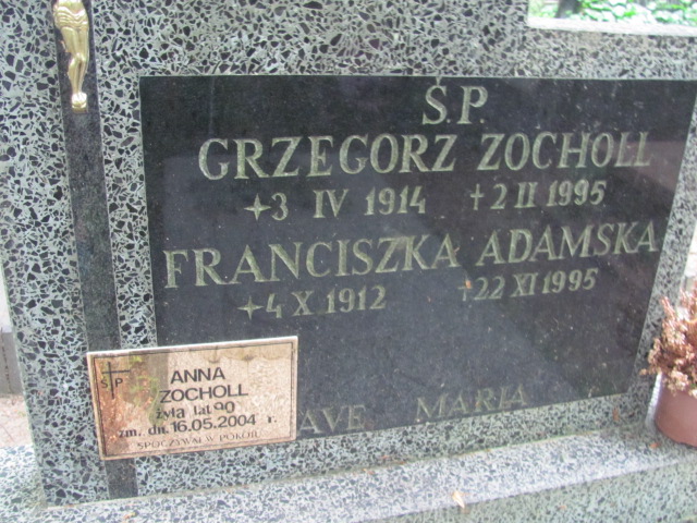 Anna Zocholl 1914 Sopot - Grobonet - Wyszukiwarka osób pochowanych