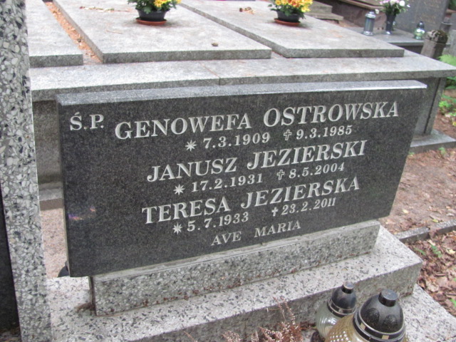 Genowefa Ostrowska 1909 Sopot - Grobonet - Wyszukiwarka osób pochowanych